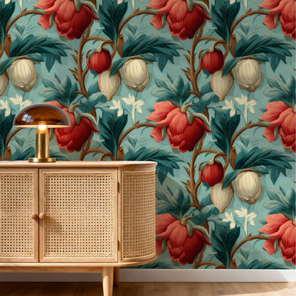 Wren Song large scale wallpaper in a styled room